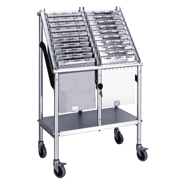 2 Tier Wheeled Chart Carrier File Cart